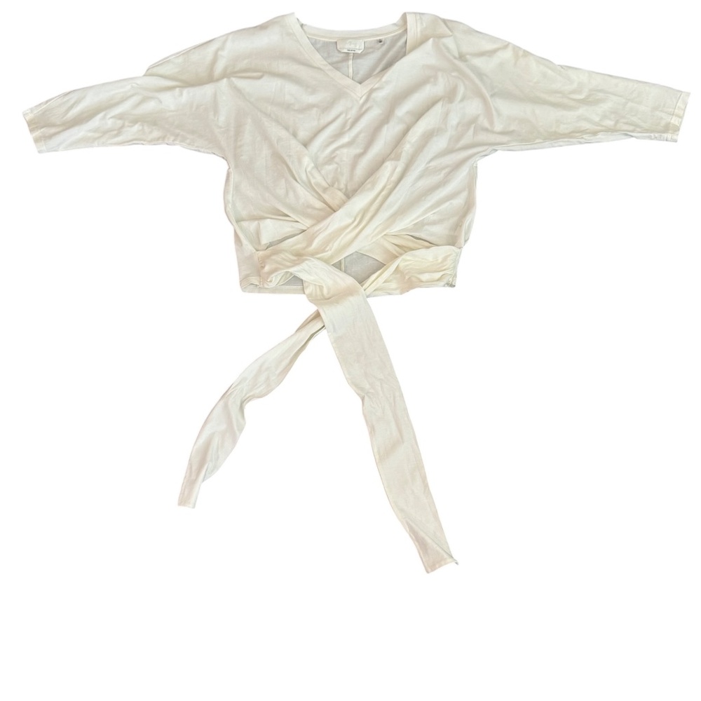 7 For All Mankind Pima Cotton Crisscross V-Neck